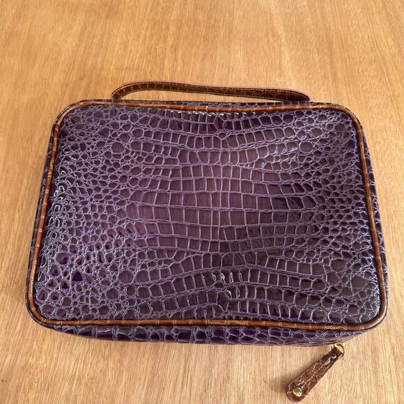 Samantha Brown Purple Croc Embossed Travel Organizer Case - Picture 2 of 6